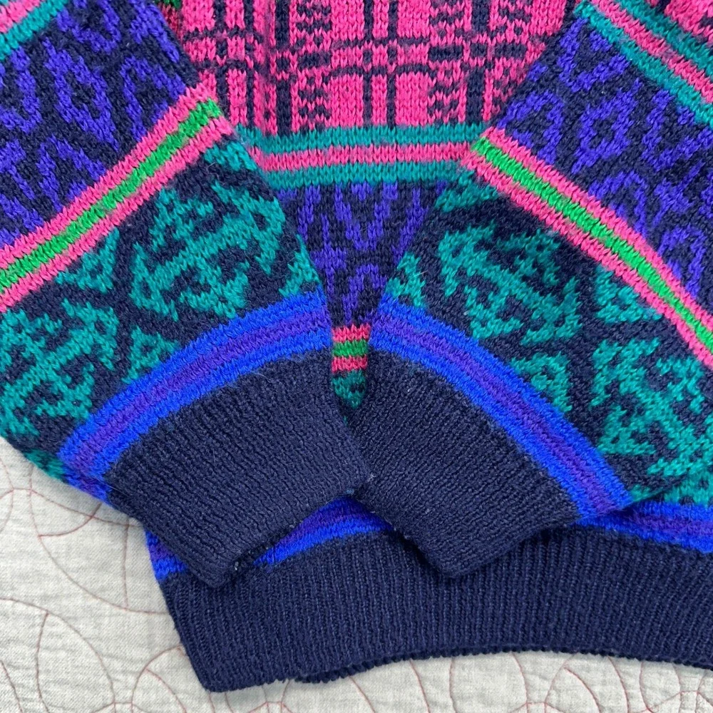 Esprit Kids Sweater Multicolor Geometric Vintage 80s 90s / Kids' Medium